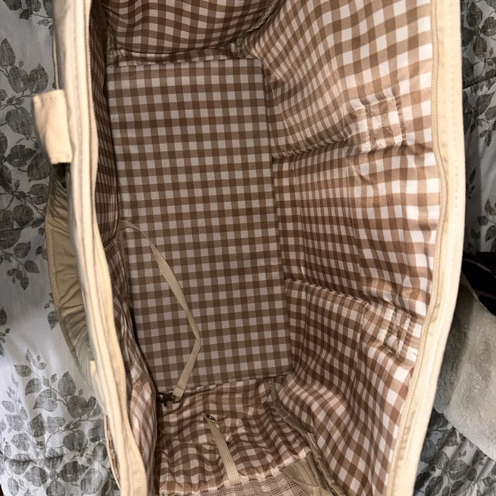Cream Dog Carrier with Mesh Panels